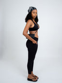 Cloud Brush Cross-Front Waist Leggings with Pockets