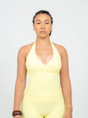 Cloud Brush Cross-Front Halter Top
